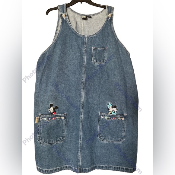 Vintage Mickey Unlimited Jerry Leigh Denim Romper Size 22/24 - Picture 1 of 8